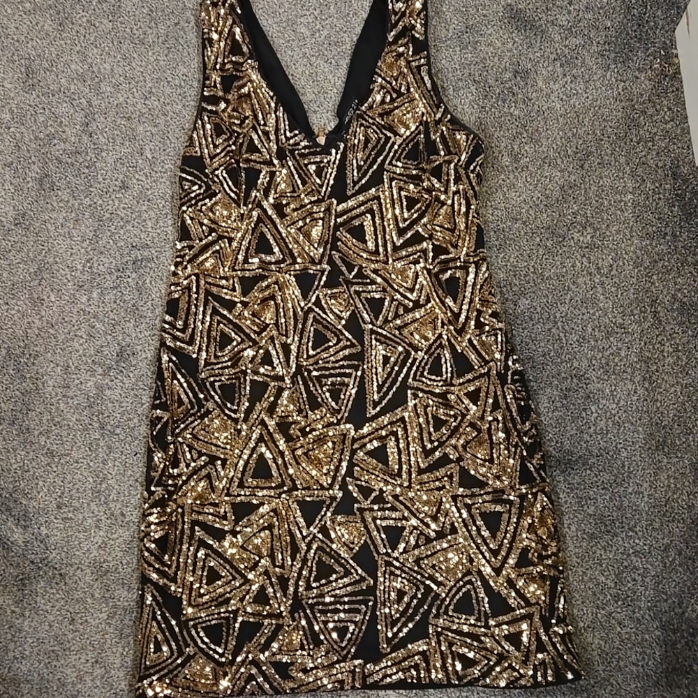 Plus size 2x evening dress Gold sequins to the knees tank top style forever21